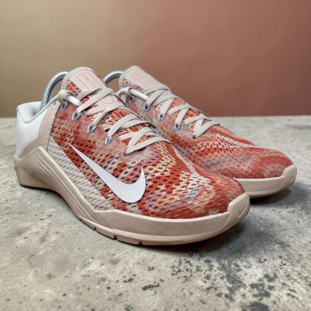 Nike Metcon 6 Training Shoes Womens 8.5 Multi-Color Beige DJ3076-064 Stable Gym